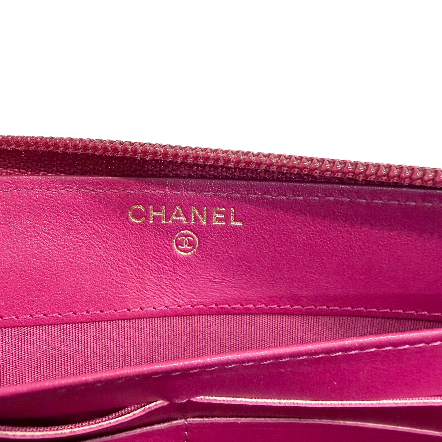 #1714 CHANEL Timeless CC Pink Lambskin Zip Wallet