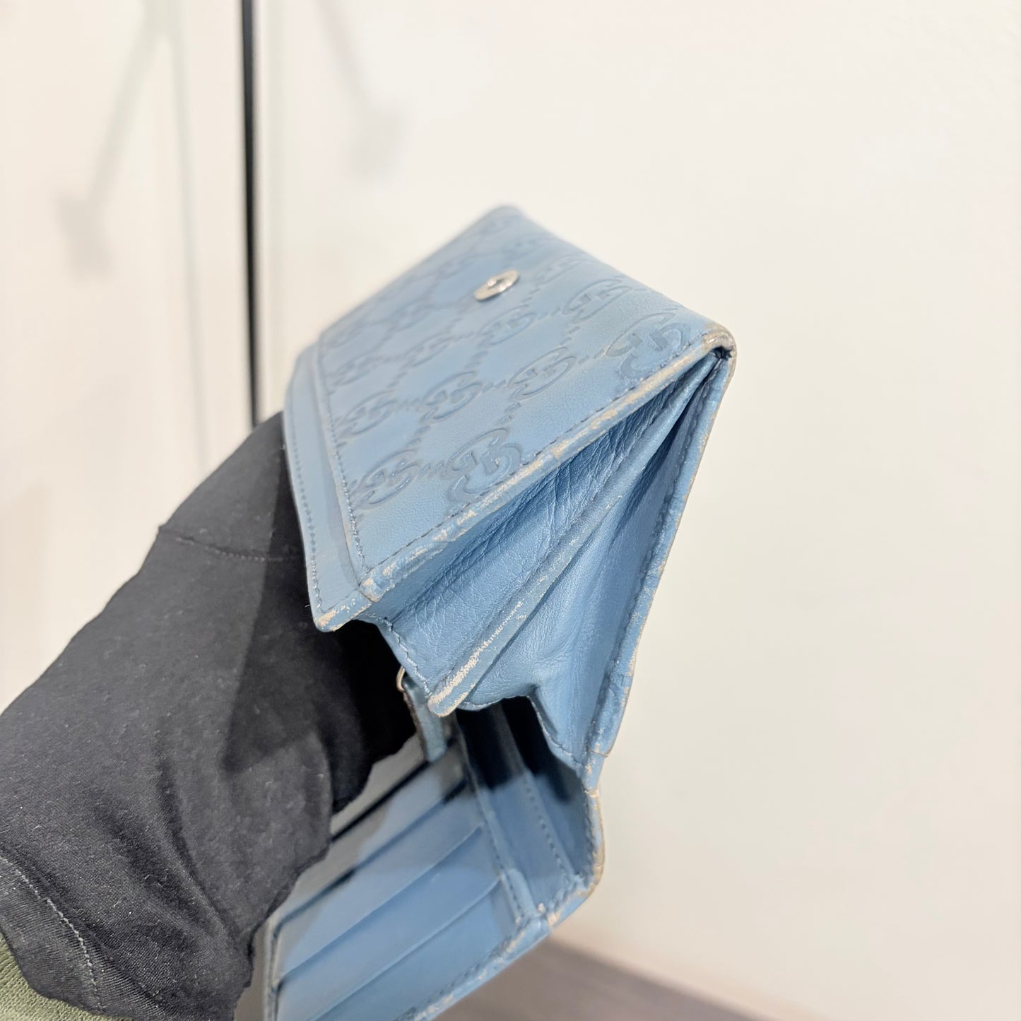 #8236 GUCCI Blue Guccissima Wallet