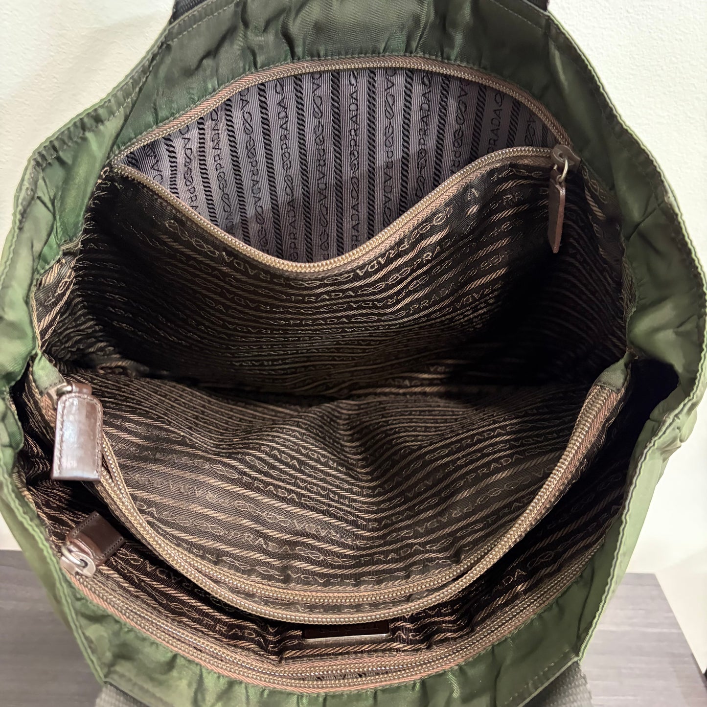 8858 PRADA Tessuto Green Tote