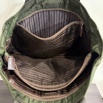 8858 PRADA Tessuto Green Tote