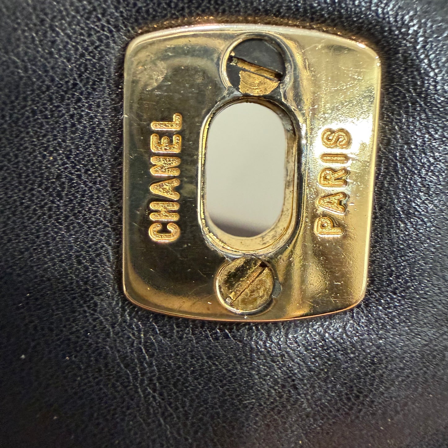 #1102 CHANEL Vintage Black Lambskin Belt Bag