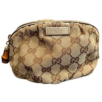 8830 GUCCI GG Canvas Cosmetic Pouch with Bamboo Accent