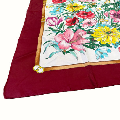 SOLD! Gucci Muffler Flora Silk Scarf