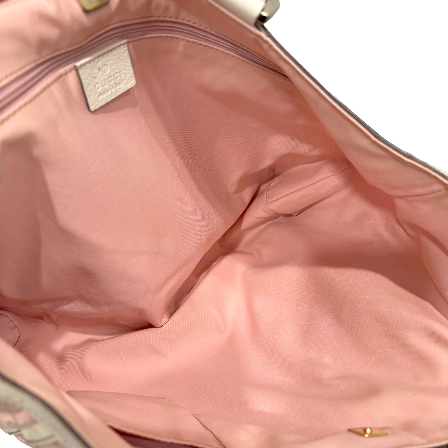 #1128 GUCCI GG Pink Canvas Abbey Pocket Shoulder Tote