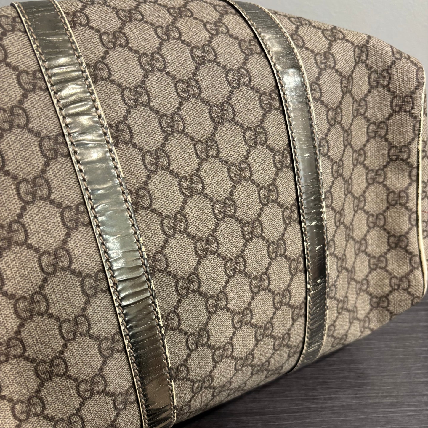 1106 GUCCI Brown/Gold Boston Bag