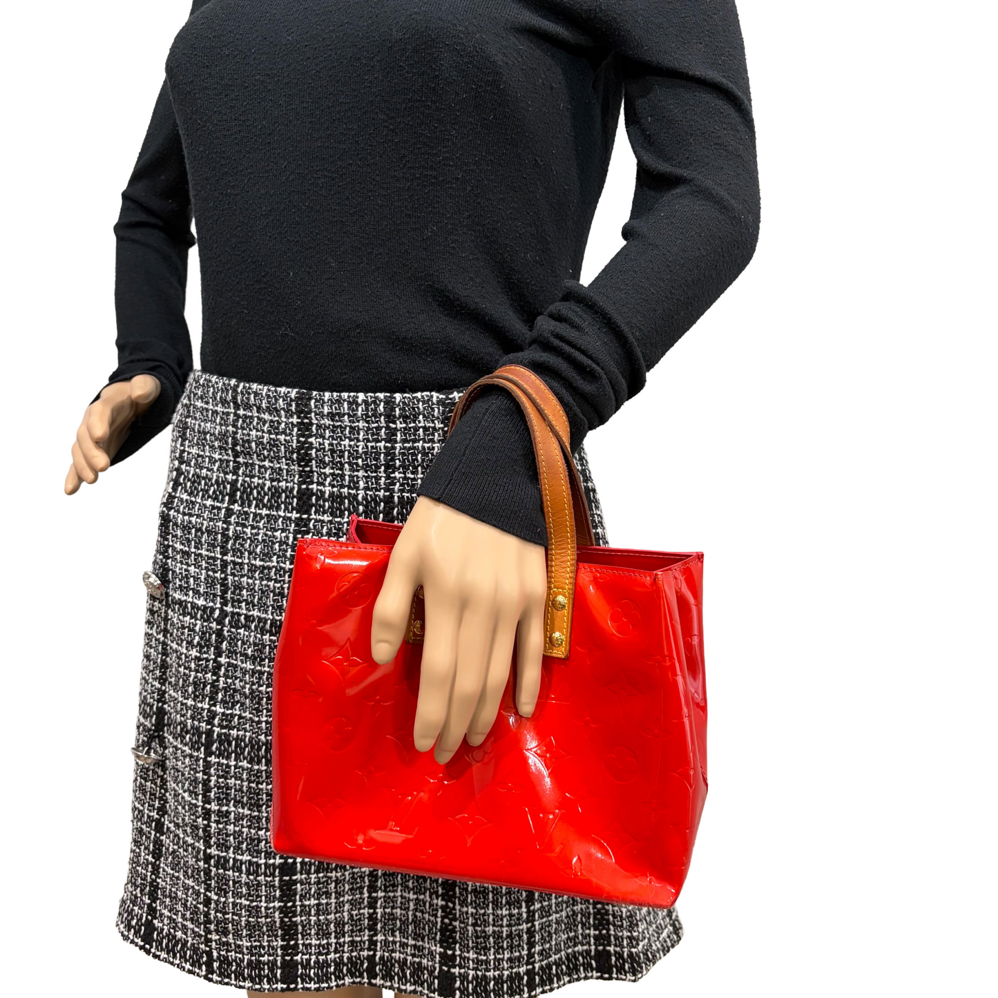 #9104 LOUIS VUITTON Red Vernis Reade PM