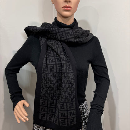 8834 FENDI Black Scarf