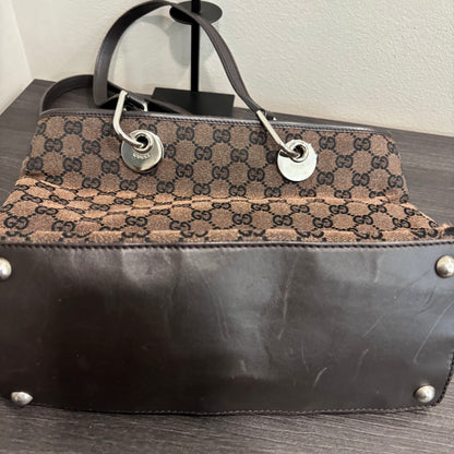 8877 GUCCI Brown Canvas Eclipse Tote