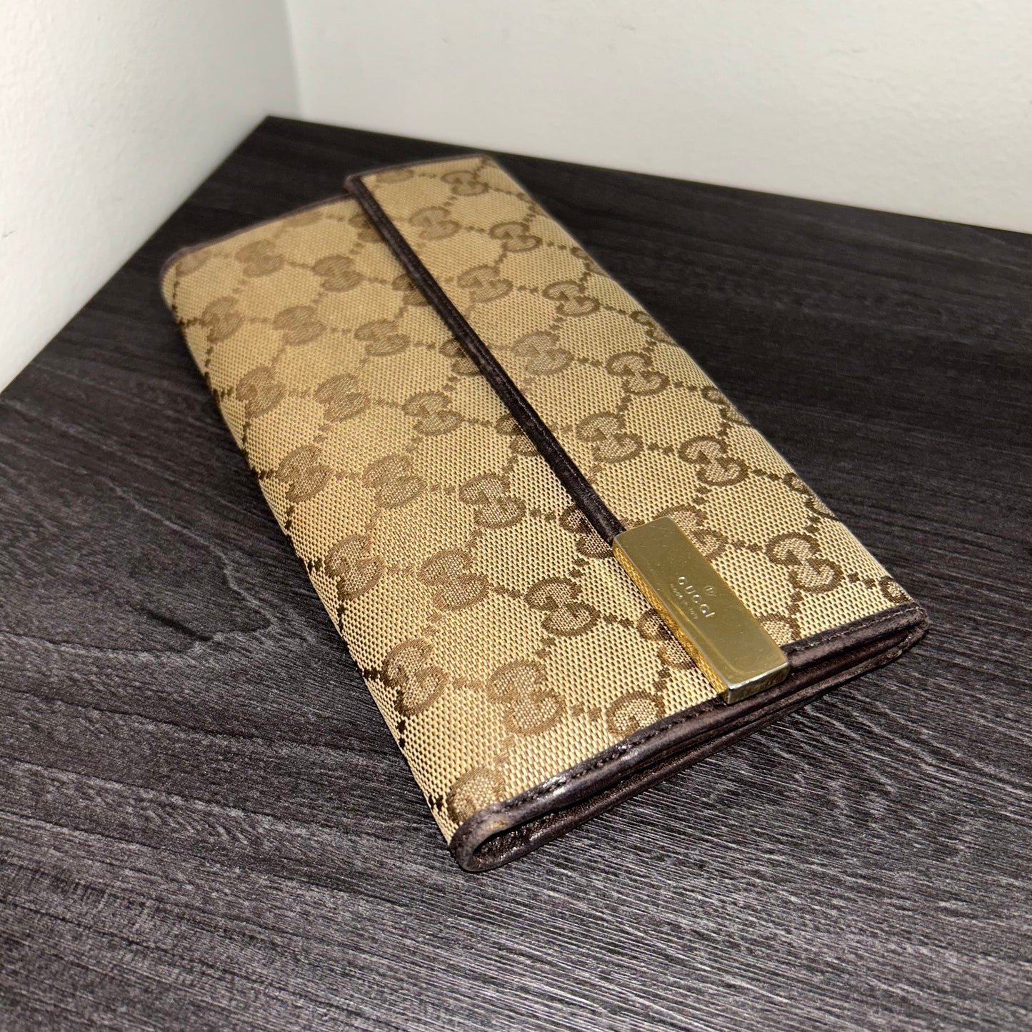 #178 GUCCI Canvas Long Wallet