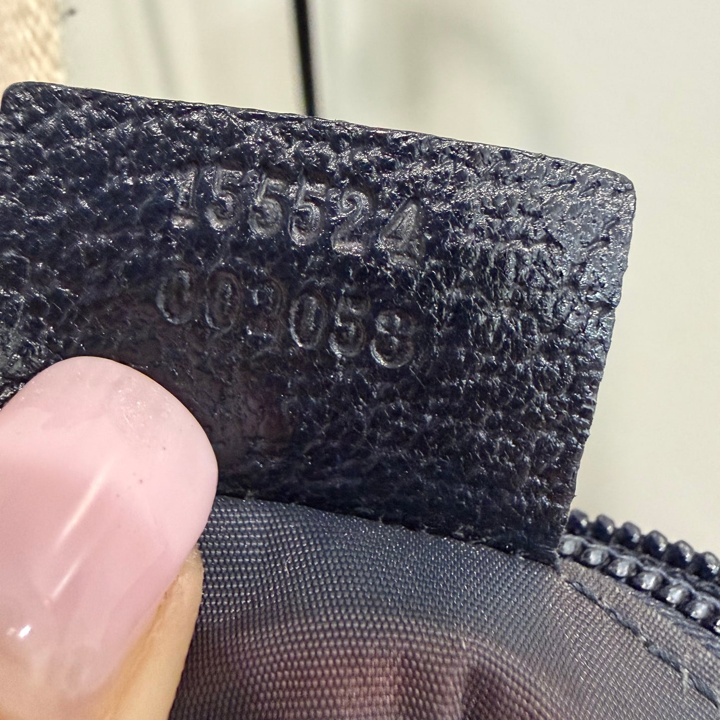 #3204 GUCCI Navy Canvas Large Tote