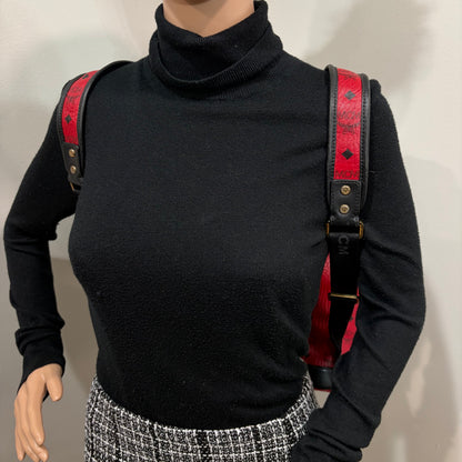 #9111 MCM Red Hermosa Backpack MSRP $1280