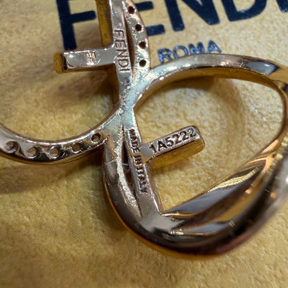 #1121 FENDI Gold-plated F is Fendi Ring Size 7