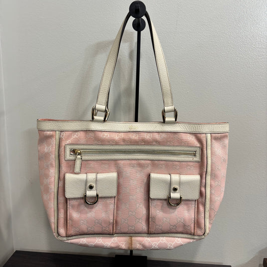 1128 GUCCI Pink Canvas Tote