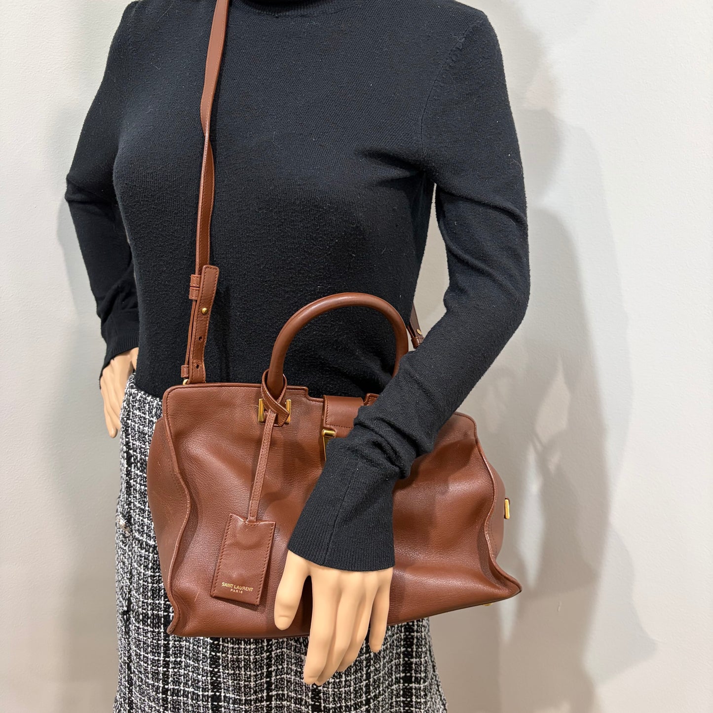 8905 Saint Laurent Brown Leather Classic Y Bag