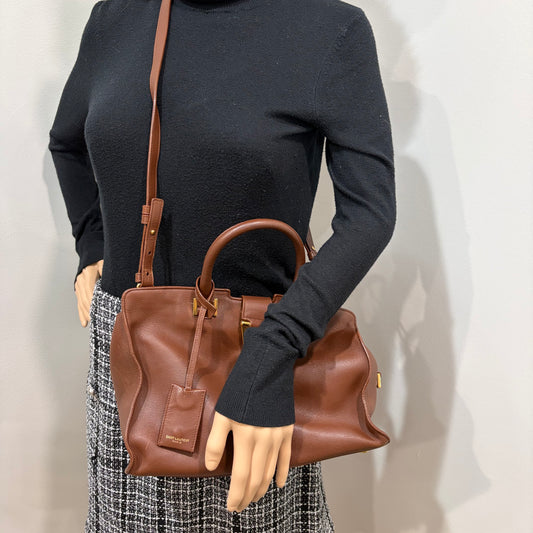 8905 Saint Laurent Brown Leather Classic Y Bag