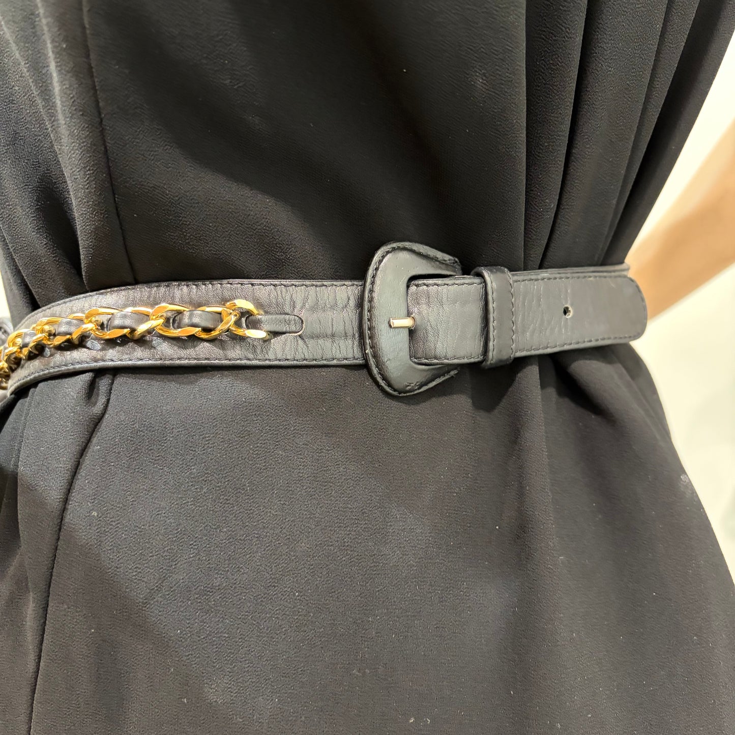 #1102 CHANEL Vintage Black Lambskin Belt Bag