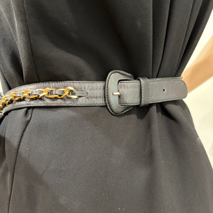 #1102 CHANEL Vintage Black Lambskin Belt Bag