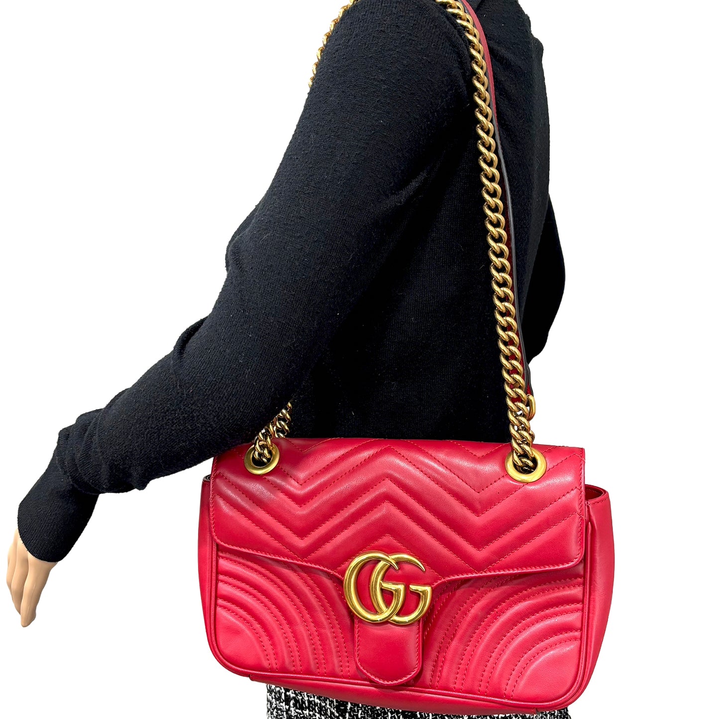 8866 GUCCI Red Small Marmont MSRP $2600