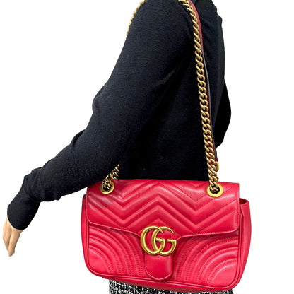 8866 GUCCI Red Small Marmont MSRP $2600