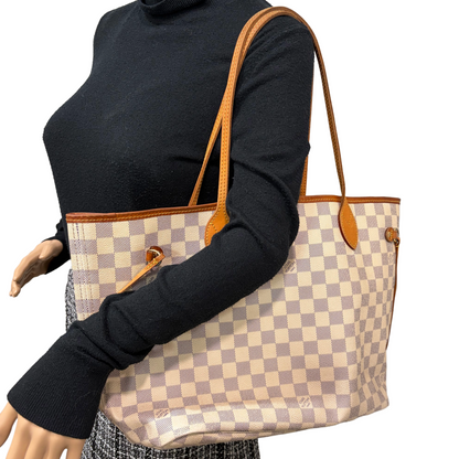 #8288 LOUIS VUITTON Damier Azur Neverfull MM