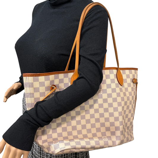 #8288 LOUIS VUITTON Damier Azur Neverfull MM