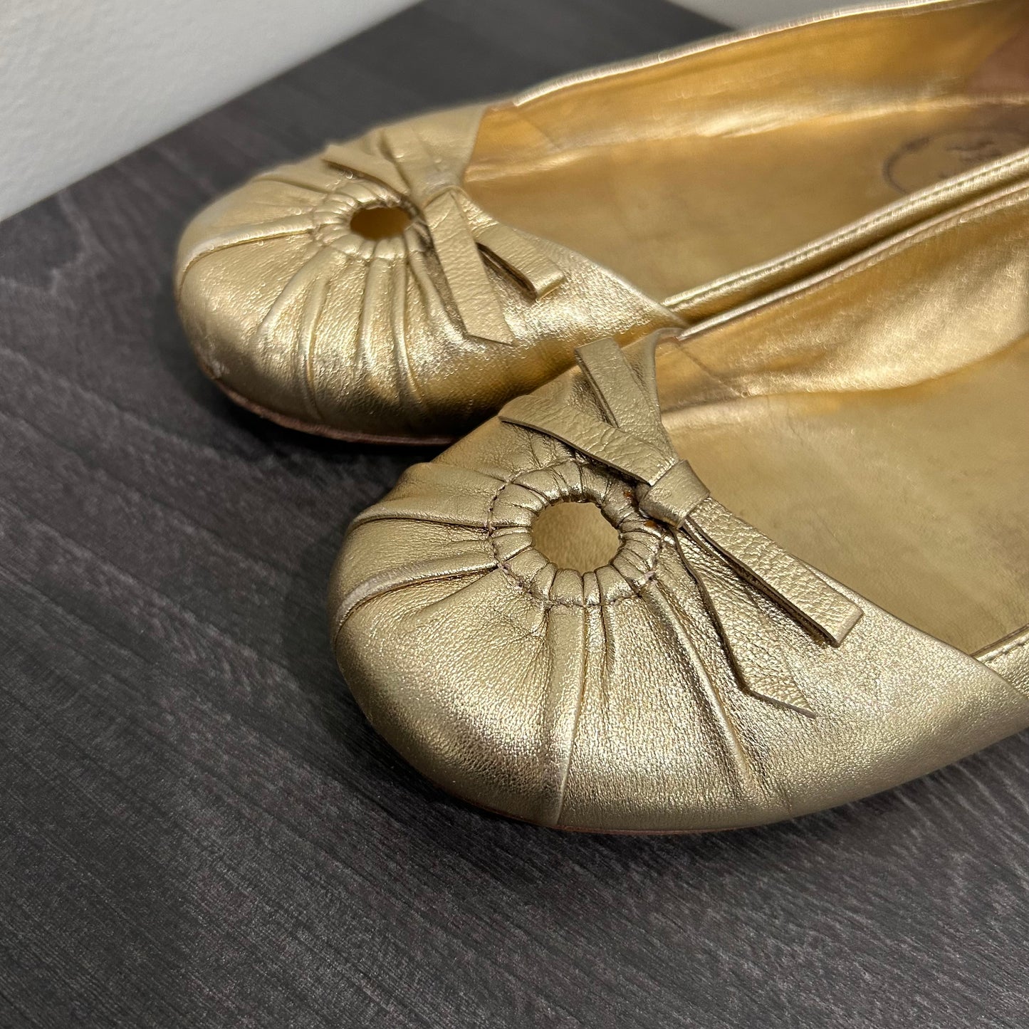 CLEARANCE Prada Metallic Flats size 35