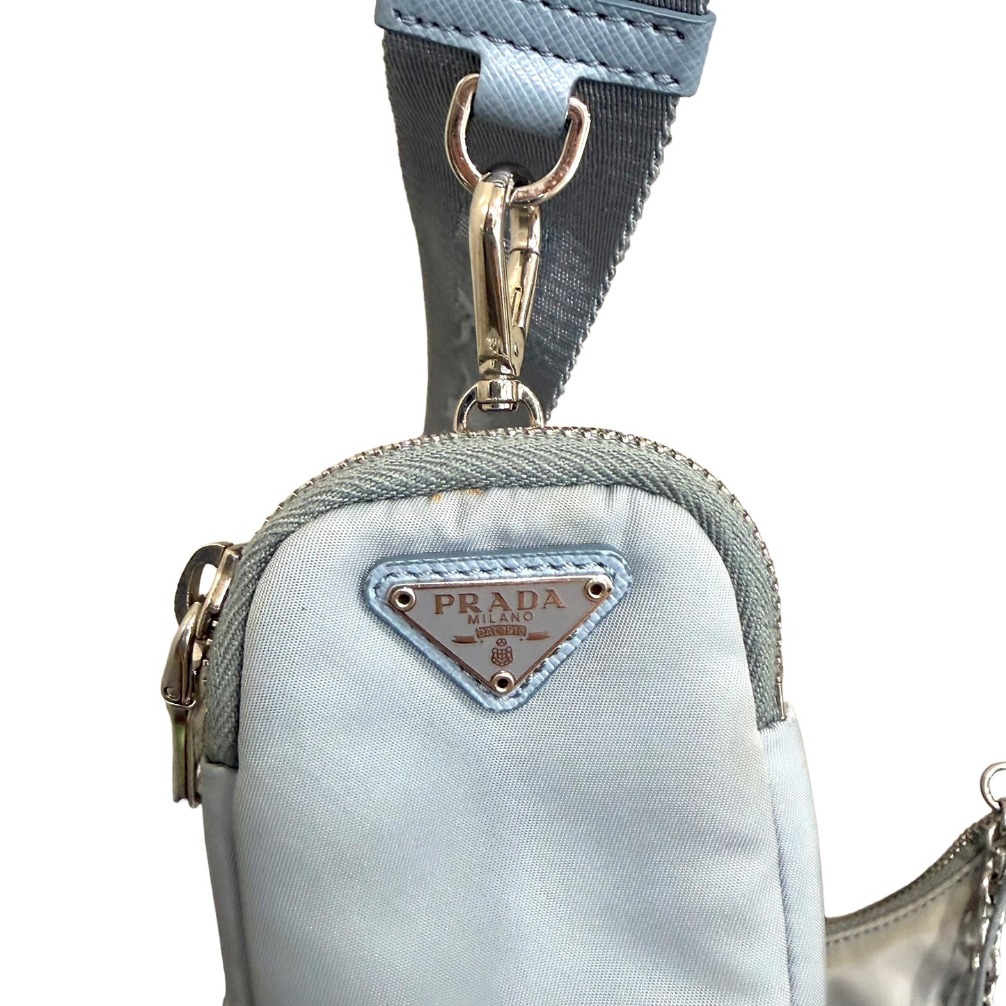 8862 PRADA Blue Nylon Reissue Crossbody MSRP $2,200
