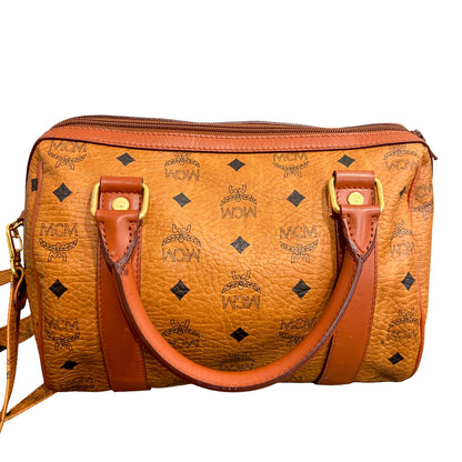 8808 MCM Cognac Visetos Boston 28 Bag