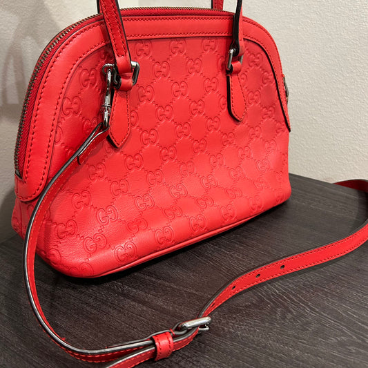 CLEARANCE #835 GUCCI Guccissima Dome Bag (Red)