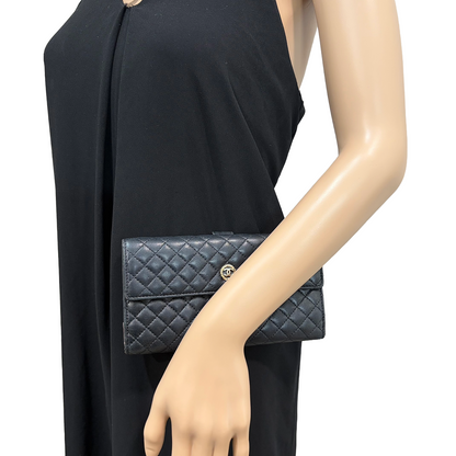 #3229 CHANEL Timeless Medallion Coco Mark Logo Lambskin Micro Quilt Wallet