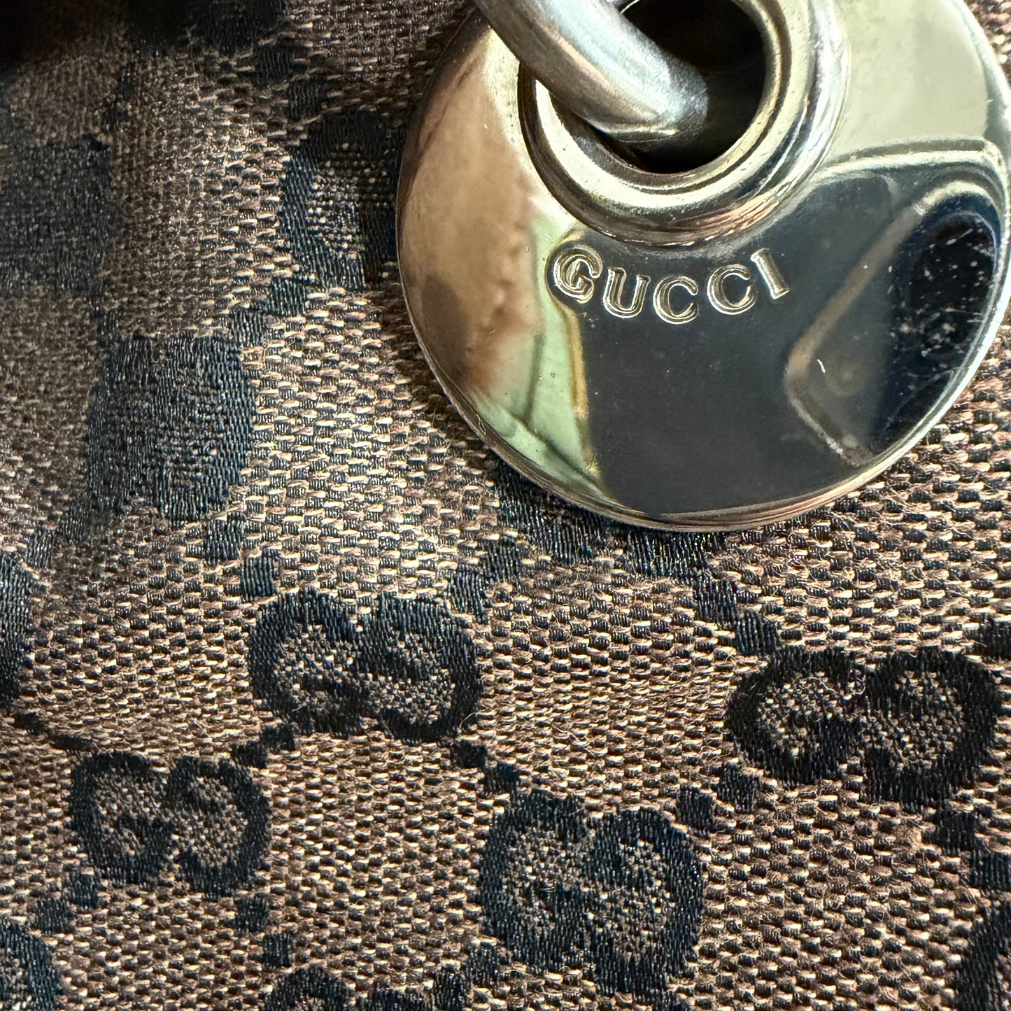 #9113 GUCCI Brown Canvas Eclipse Tote