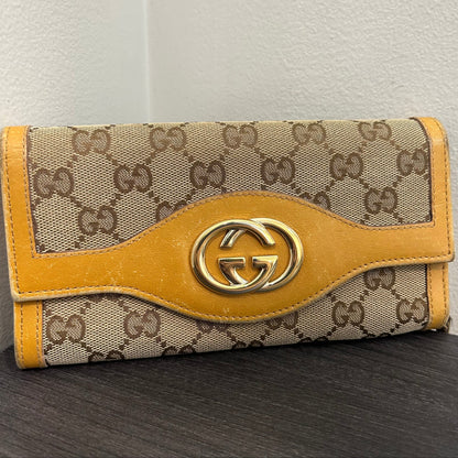 #202 GUCCI Long Canvas Wallet