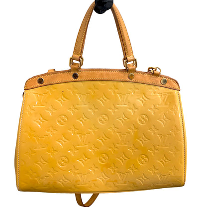 #9115 LOUIS VUITTON Yellow Vernis Brea MM with Original Vachetta Strap