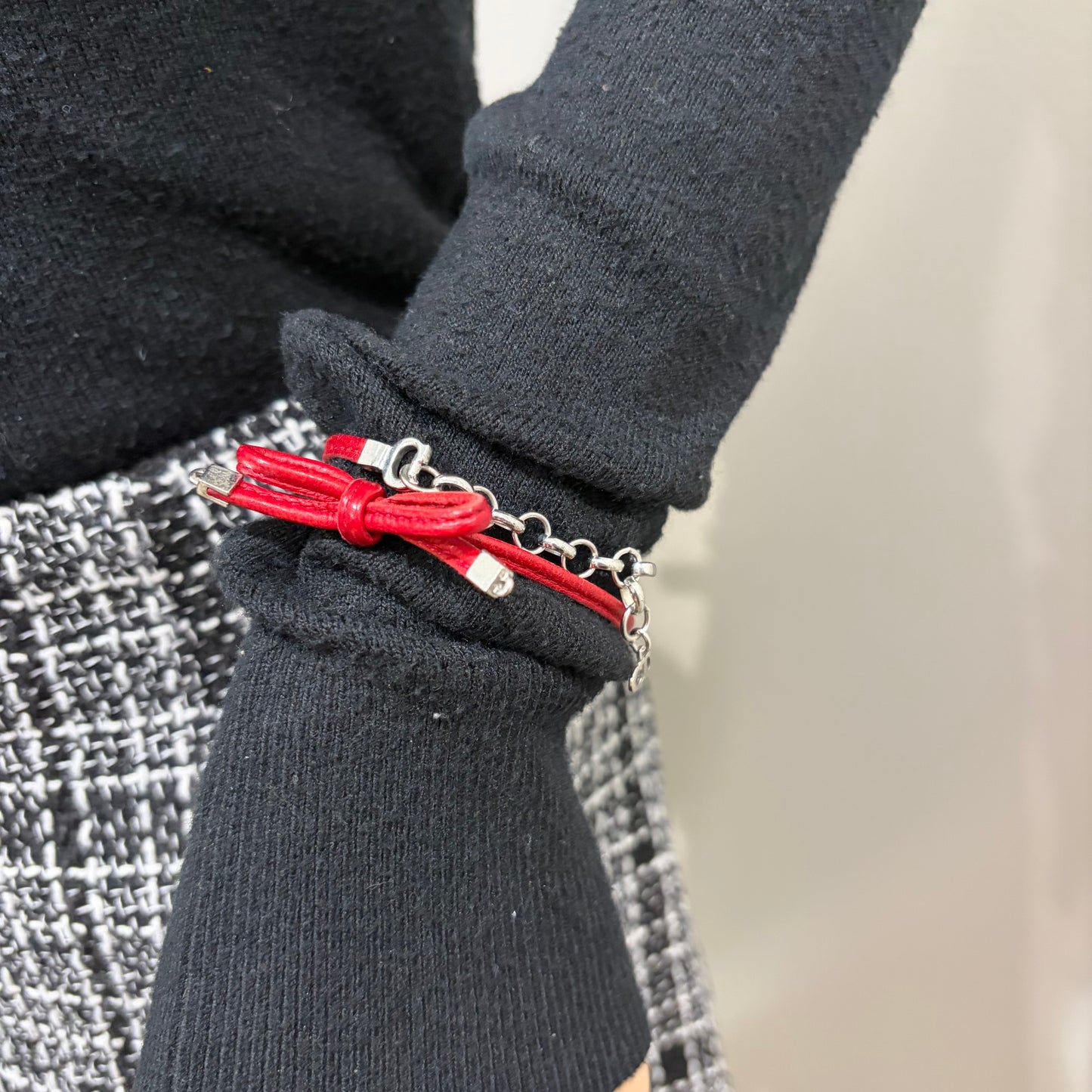 8906 DIOR Set of 2 Choker Necklaces/Double Wrap Bracelets