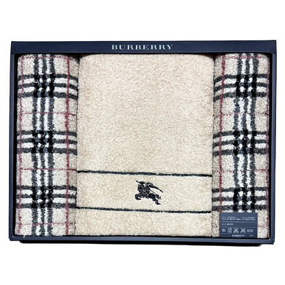 #1459 BURBERRY Set of 3 100% Cotton Bath Towels