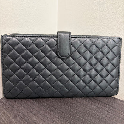 #3229 CHANEL Black Micro Quilt Wallet