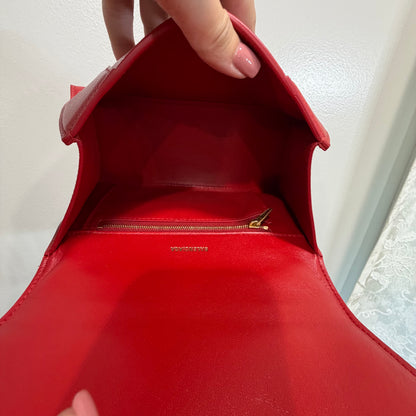 BALENCIAGA Red Hour Glass Top Handle Bag