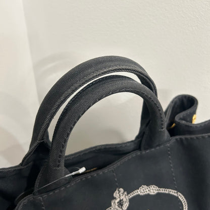 CLEARANCE #840 PRADA Canapa Large Tote (Black)