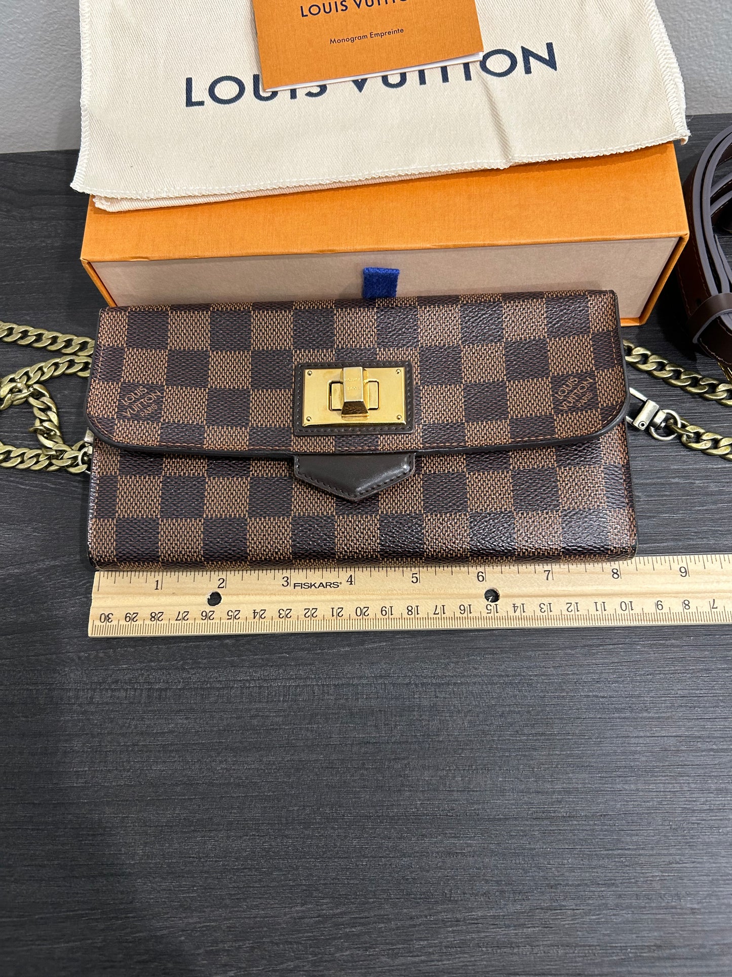 SOLD! Louis Vuitton Damier Wallet on Chain