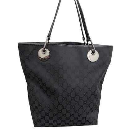 #8256 GUCCI Black GG Canvas Eclipse Tote