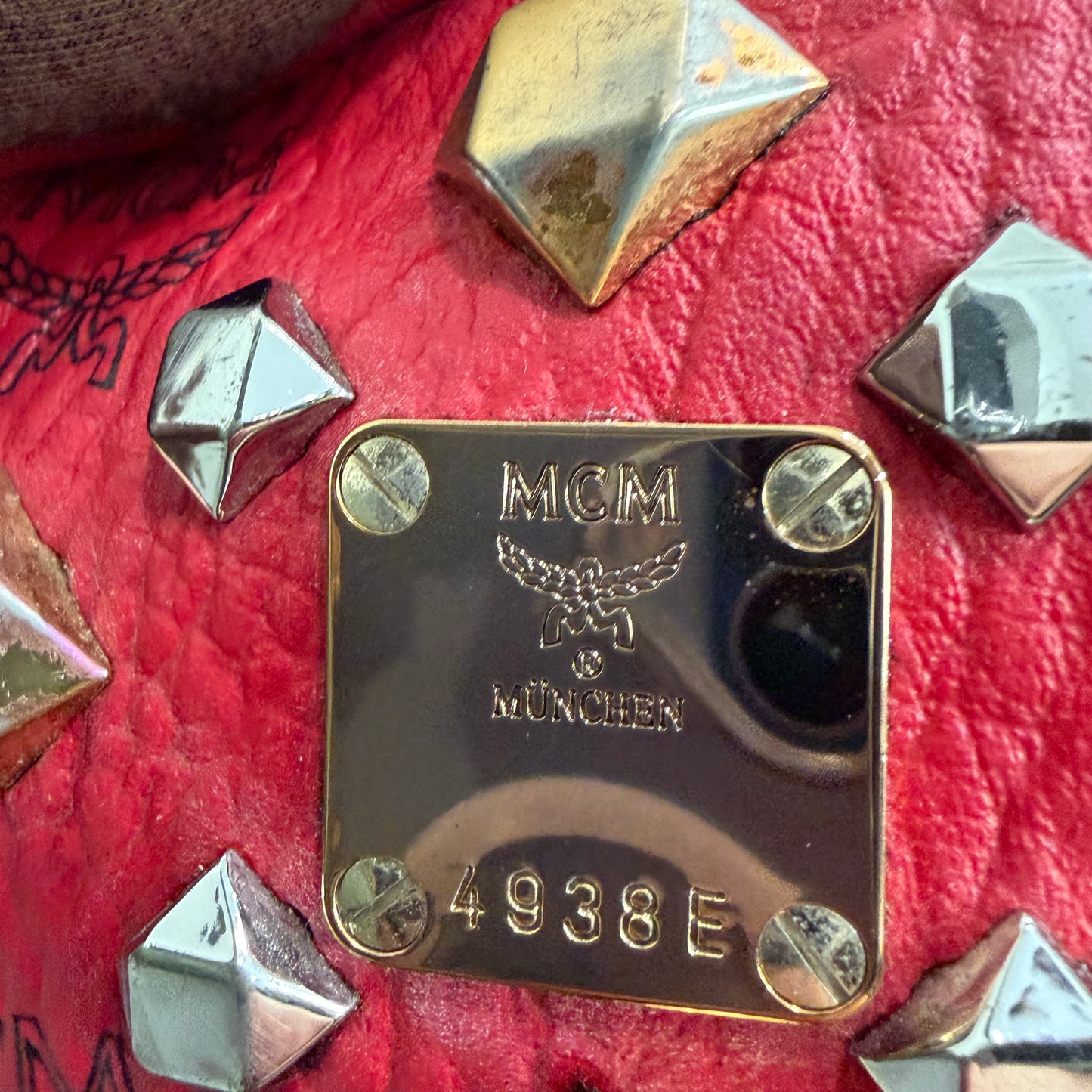 #9105 MCM Red Hermosa Backpack MSRP $1280