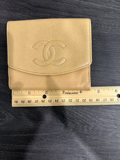 SOLD! CHANEL Beige Caviar Wallet