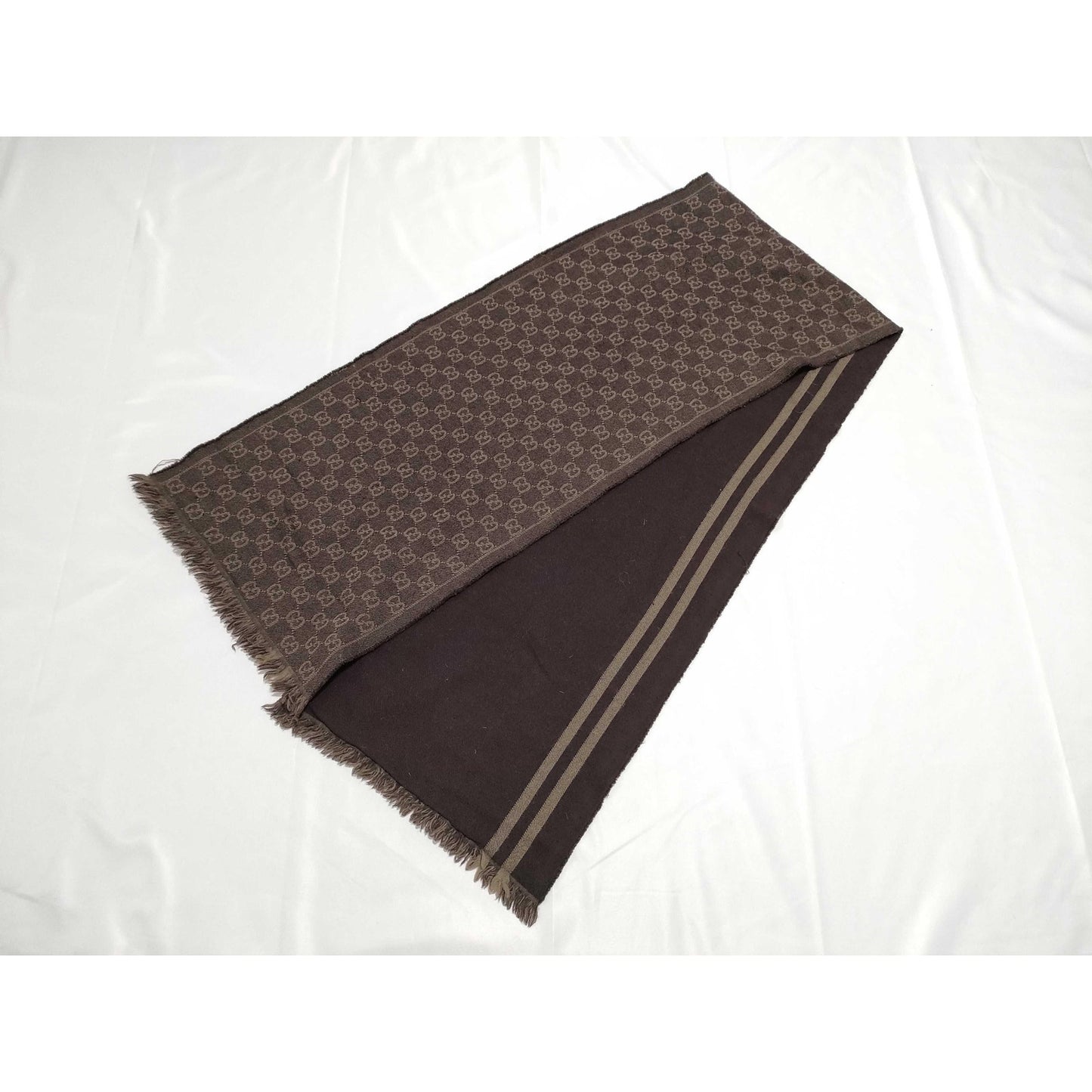 #104 GUCCI Brown Wool Scarf