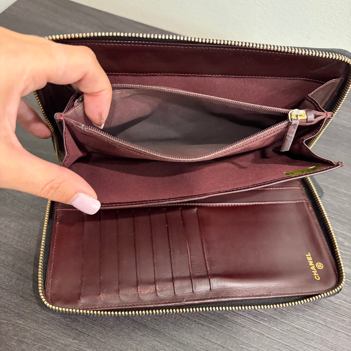 #3235 CHANEL 2014-2015 Black Zip Wallet