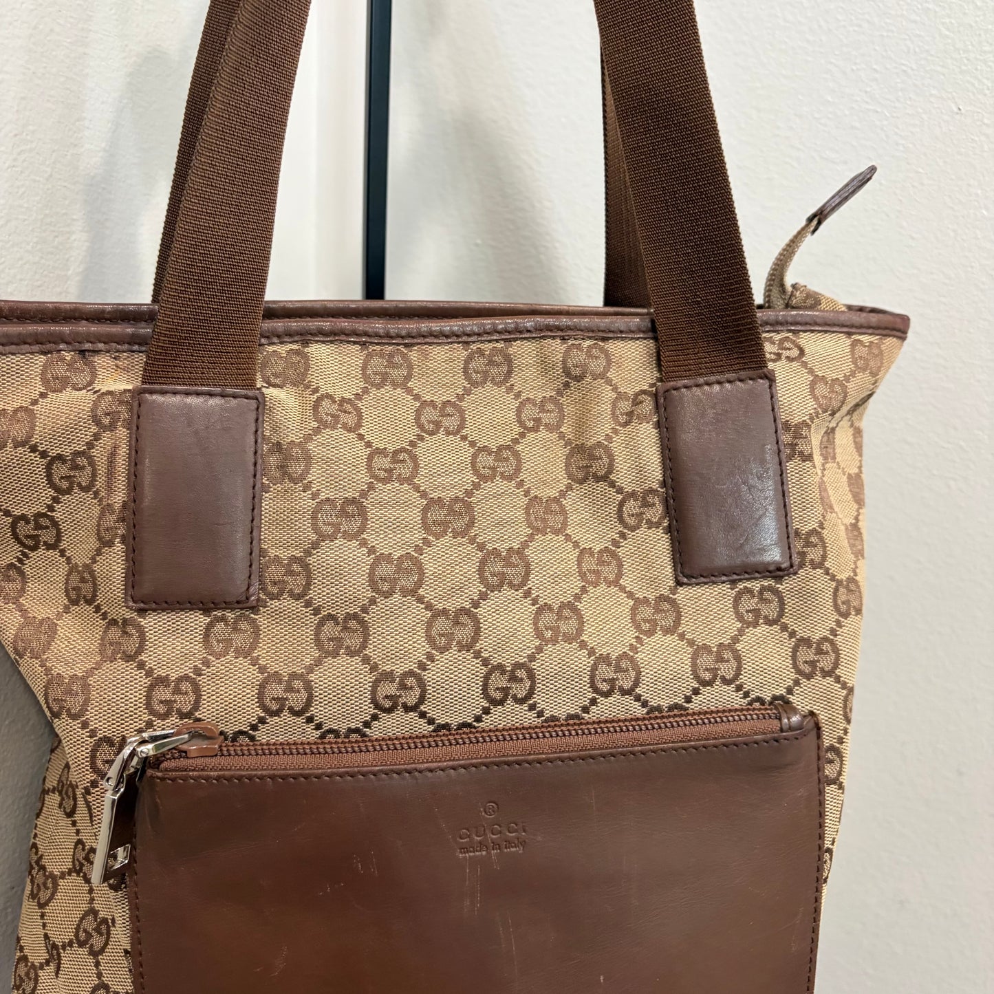 #3222 GUCCI Brown Canvas Large Tote