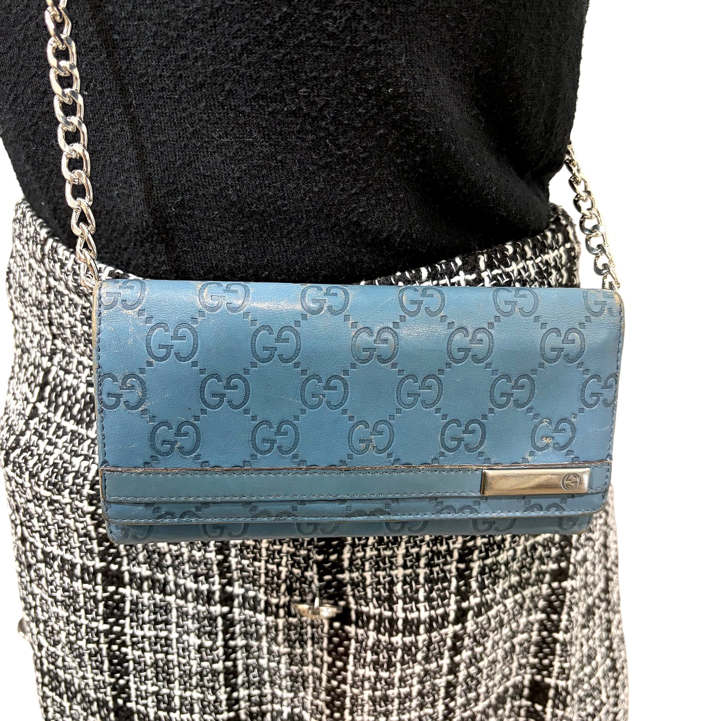 #8236 GUCCI Blue Guccissima Wallet