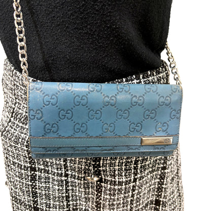 #8236 GUCCI Blue Guccissima Wallet