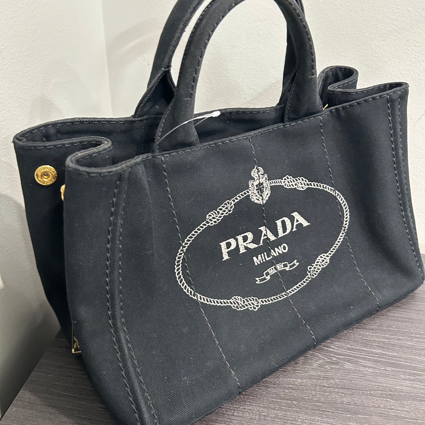 CLEARANCE #840 PRADA Canapa Large Tote (Black)