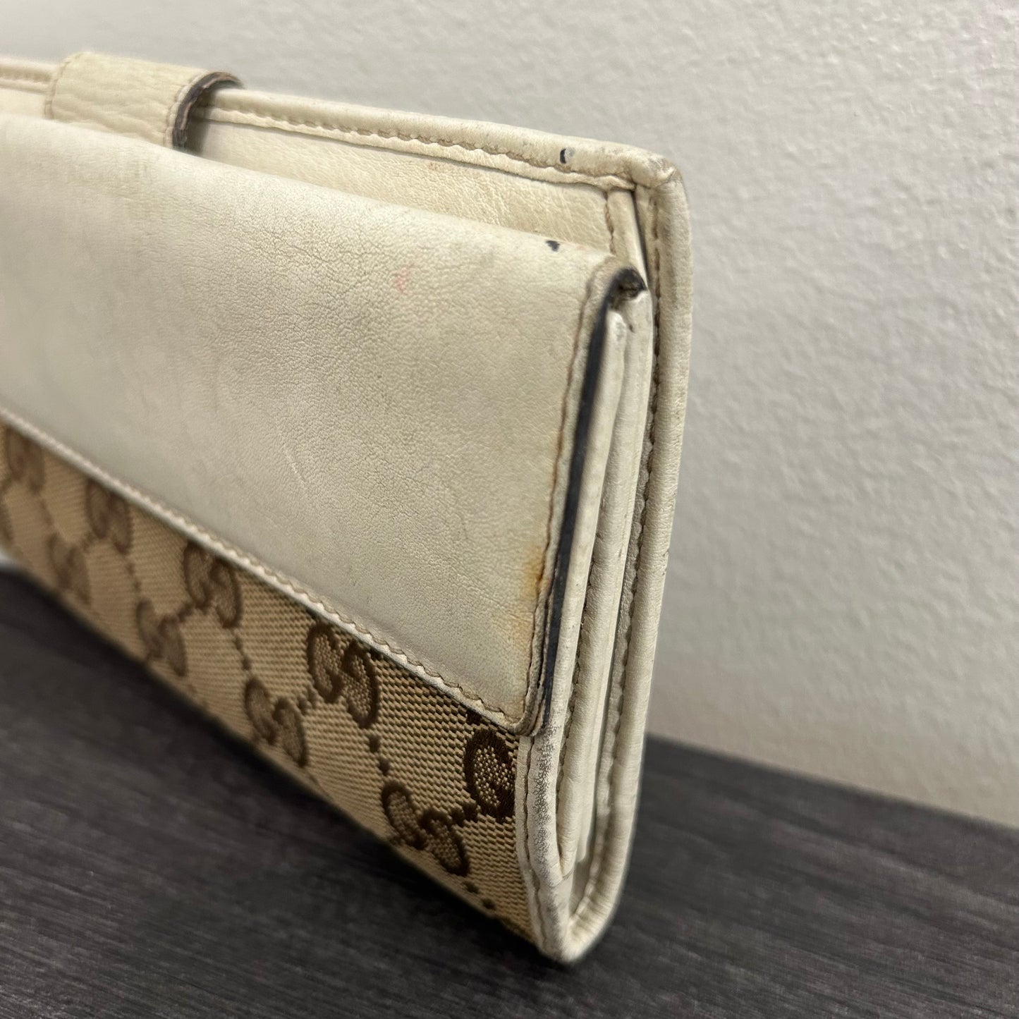 #176 GUCCI Canvas Long Wallet