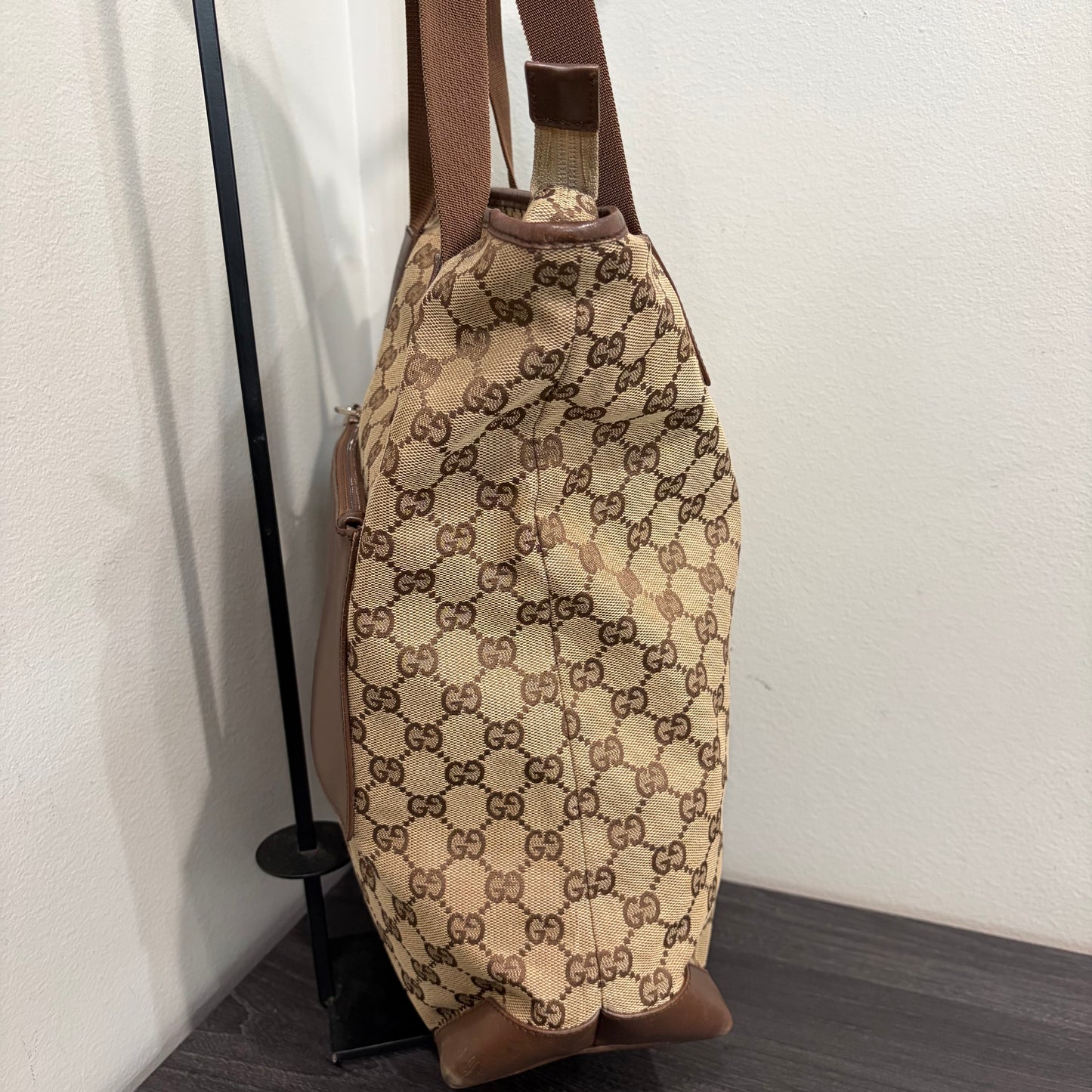 #3222 GUCCI Brown Canvas Large Tote